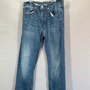 Levis 505 Jeans Mens 34 X 35 Medium Wash Cotton Stretch Straight Leg Pockets